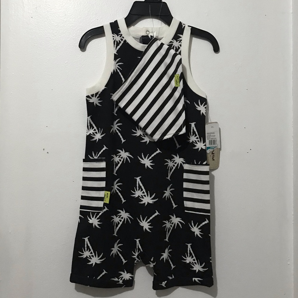 Mini heroes Romper Boys Black Tropical 24 months